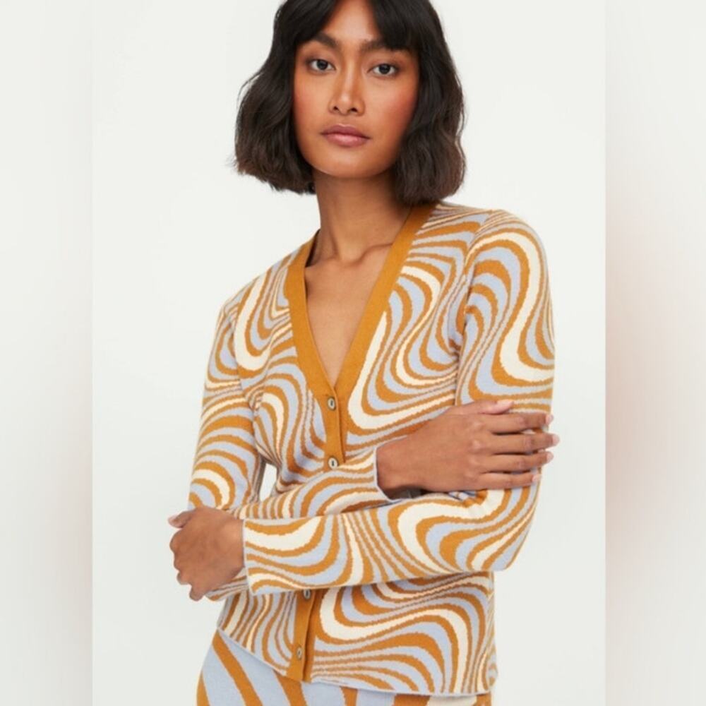 RHODE Cassie Cardigan Positive Vibrations Retro Size XS